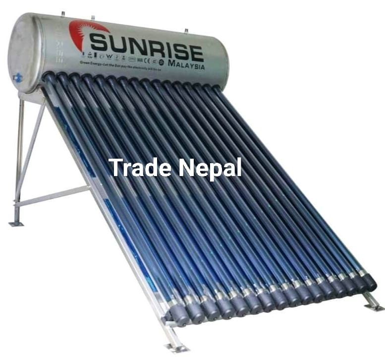 SUNRISE SOLAR WATER HEATER 250 L, 20 Tube-Trade Nepal